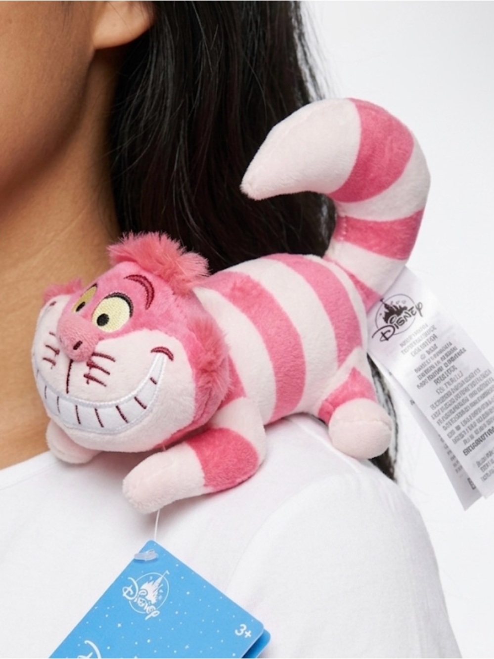 NEW Disney Cheshire cat Shoulder Plush Authentic Magnetic Pal Alice in Wonderlan